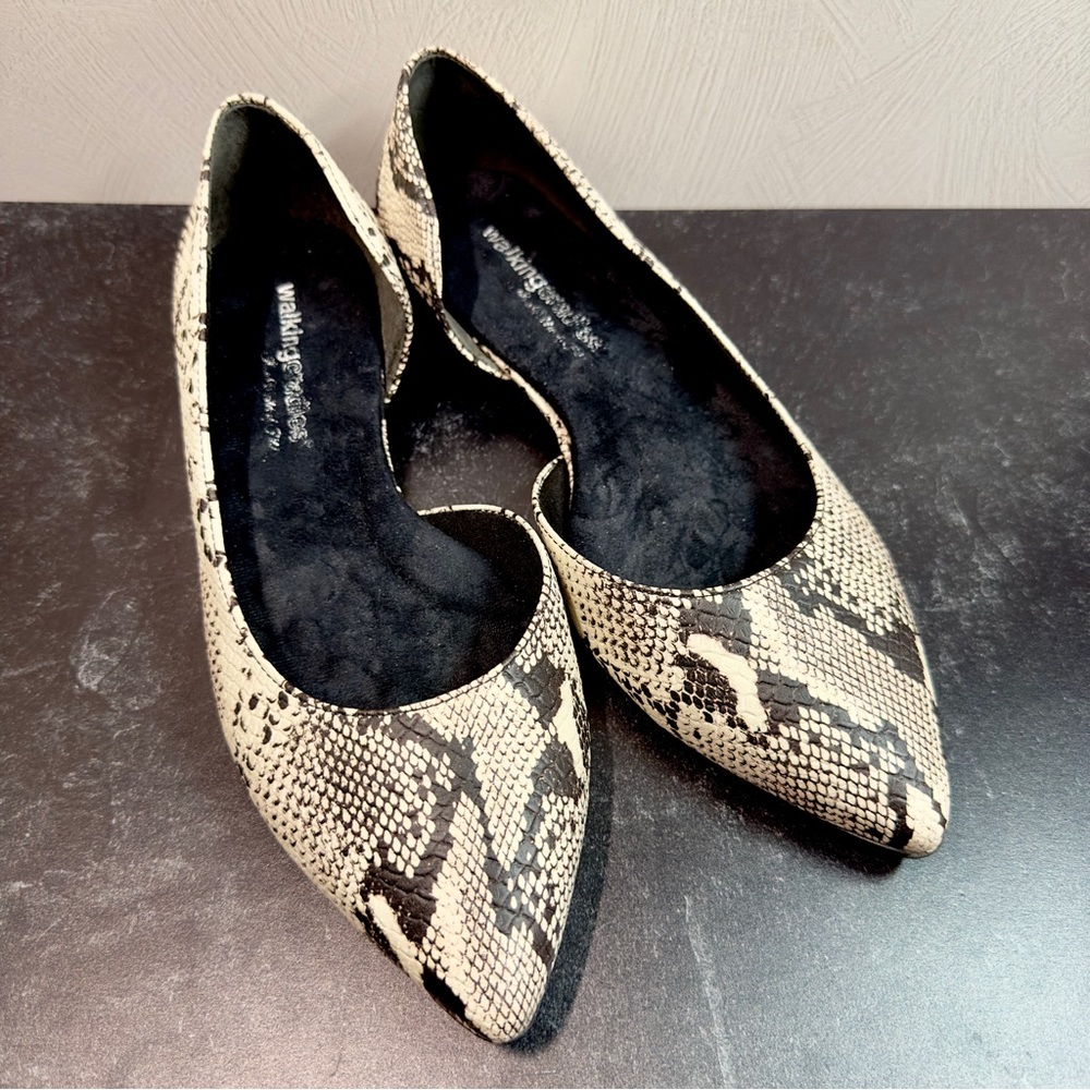 Walking Cradles Raya 9.5W(D) Snake Print Leather Bone/Black